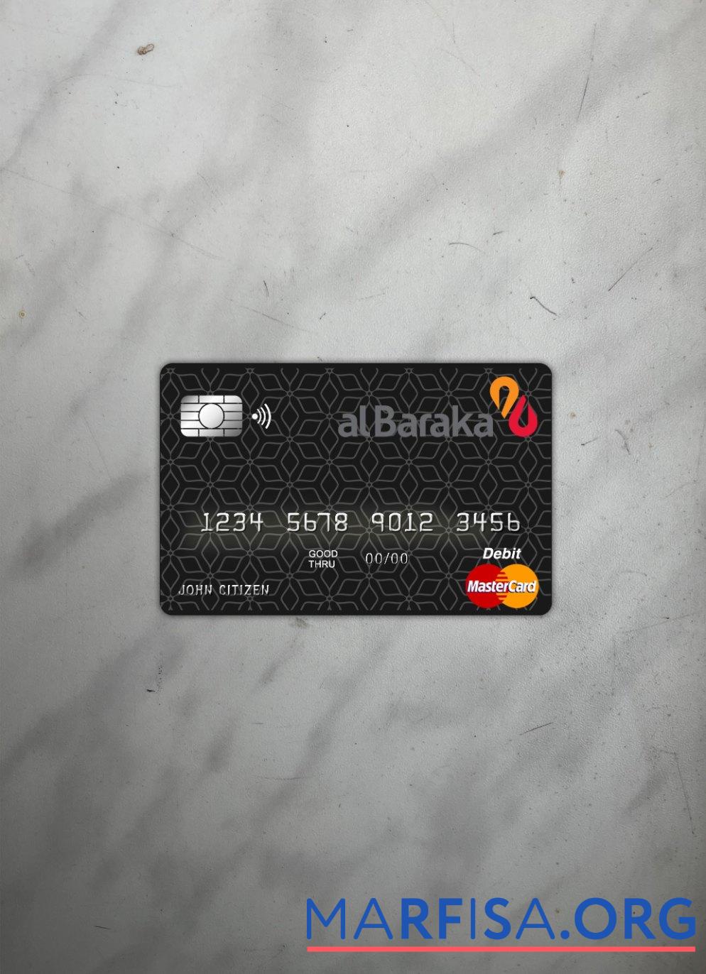 Printable Bahrain Al Baraka bank master card photolook front sample
